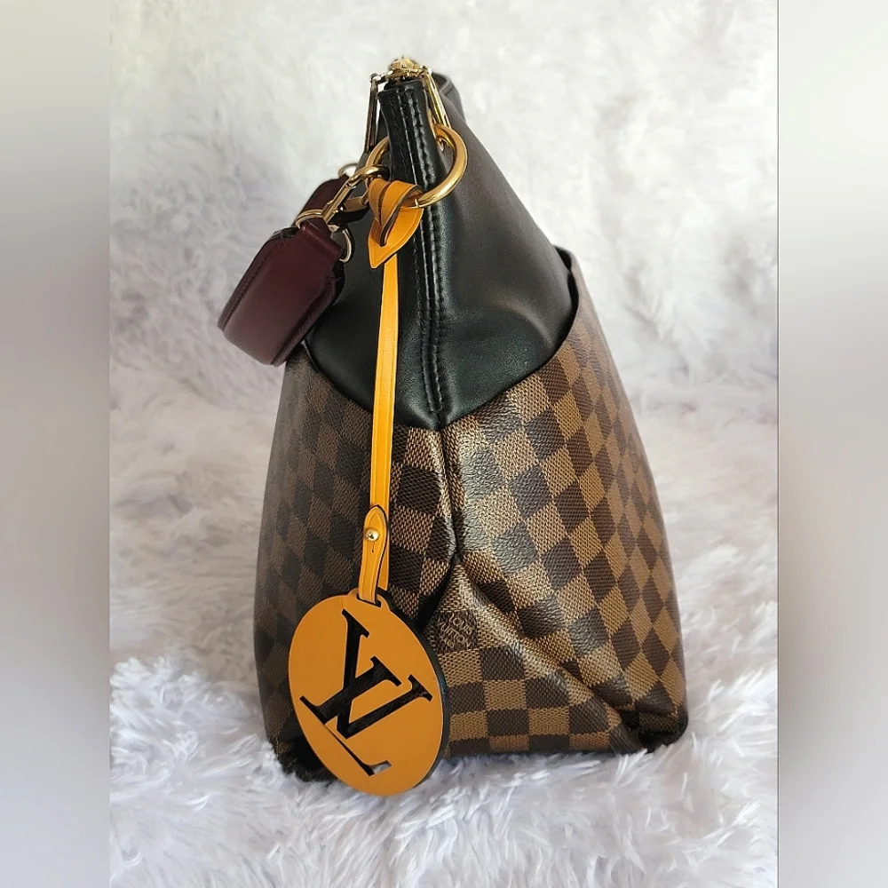 Auth💞 LOUIS VUITTON MAIDA HOBO DAMIER EBENE Hobo Shoulder Khaki